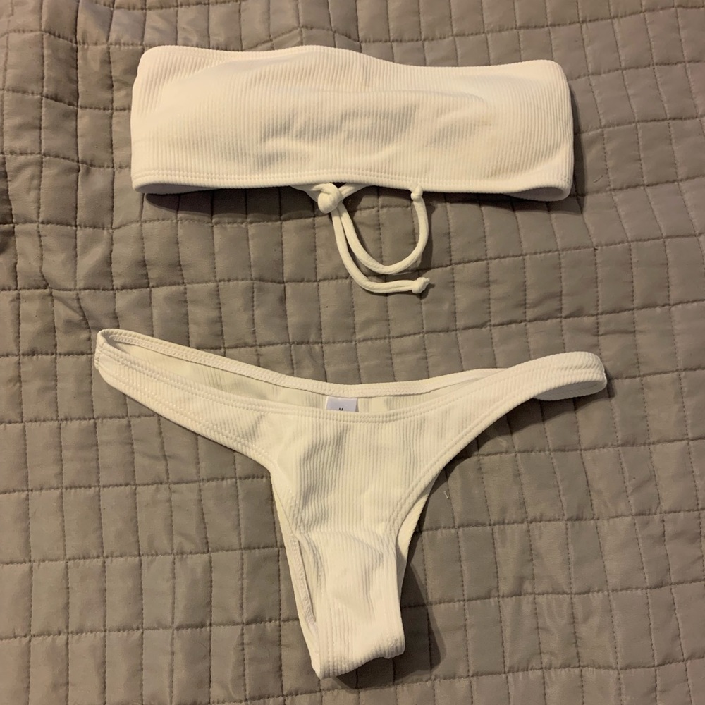 White Bandeau Zaful Bathing Suit